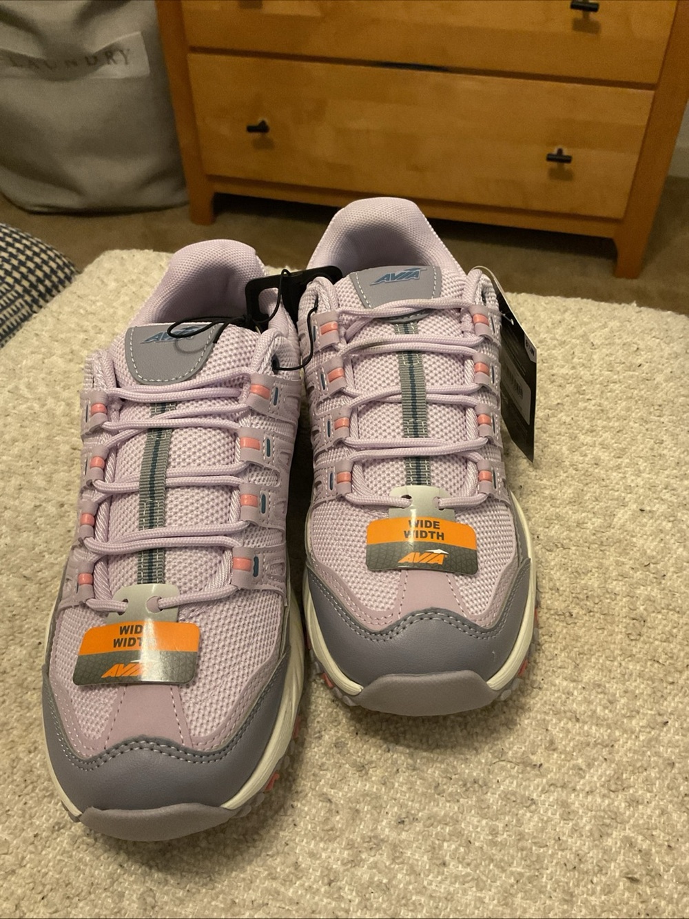 Avia Lavender and Gray Women's Athletic Sneakers